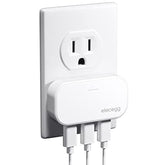 Slim Flat Usb Wall Charger, Ultra Thin 3 Port Wall Adapter With Smart Ic, Low Profile Block Power Cube For Iphone, Ipad, Ipod, Android, Samsung Galaxy, And More