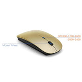 Wireless Keyboard And Mouse Ultra Slim Combo, 2.4G Silent Compact Usb 2400Dpi Mouse And Scissor Switch Keyboard Set With Cover, Batteries Included, For Pc/Laptop/Windows/Mac - Gold Black