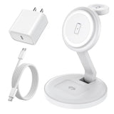 Charging Station for Magnetic Wireless iPhone Mag-Safe Charger,15W 3in1 Foldable Wireless Dock Fast MagSafe Charger Stand for iPhone 17 Pro