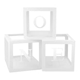 First Birthday Decorations - 3 Pcs One Balloon Boxes For Girl Or Boy - Clear Blocks - Easter Party Decorations
