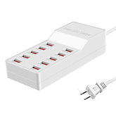 Usb Charger Station,10-Port 50W/10A Multiple Usb Charging Station With Smart Ic Technology,Multi Ports Charger Charging For Smartphones?Tablets?And Other Devices.