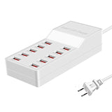 Usb Charger Station,10-Port 50W/10A Multiple Usb Charging Station With Smart Ic Technology,Multi Ports Charger Charging For Smartphones?Tablets?And Other Devices.