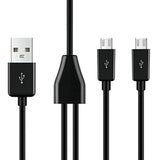 Micro Usb Splitter Cable,2 In 1 Usb 2.0 A Male To Dual Micro Usb Male Charging