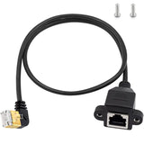Ethernet 90 Degree Adapter Cable, Cat 8 Ethernet Cable, Extreme Thin Right Ang