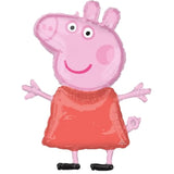 Anagram Peppa and George 3rd Birthday Party Supplies Pig Foil Balloon Bouquet Decorations, BQ_4283