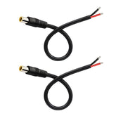 2 Pcs Dc7909 Power Pigtails Cable, 12V Dc 8Mm Male Plug To Bare Wire Open End Power Wire Supply Repair Cable, 16Awg Dc 7.9 X 5.5Mm Barrel Connector Pigtail For Solar Cell, Laptop Power(0.3M)