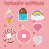 Ice Cream Party Decorations,Candyland 17Pcs Donut Rainbow Cloud Popsicle Heart Foil Balloons For Two Sweet One Birthday Girl'S Baby Shower Pool Beach Summer Party Favors Supplies