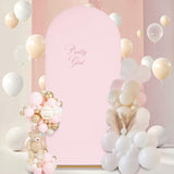 7.2Ft Wedding Arch Cover Pink Spandex Fitted Wedding Arch Stand Covers Fitted For Round Top Chiara Arch Cover Fabric Stretchy Backdrop For Bridal Baby Shower Birthday Party Balloon Decor