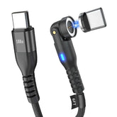 Usb C To C Charge Cable With 1X Removable Magnetic Adapter Tips 360° Rotation 9 Pin 480Mbps Pd100W Charging & Data Tramission Cord (1 X 6Ft Black)