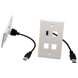 Usb 3.0 Keystone Jack Inserts Cable, Usb 3.0 A Female To Usb A 3.0 Female Keystone Insert Wall Plate Outlet Panel Adapters Connector Cable-20Cm/8Inch (Usb3.0 F/F)