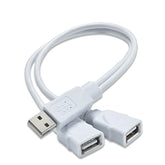 Dual Usb Port Cable, Usb Male To 2 Dual Usb Female,Usb Y Splitter Hub Power Co