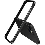 New Aluminum Frame Metal Bumper Frame Slim Hard Case Cover For Iphone13 Pro Max, Metal Frame Armor With Soft Inner Bumper, Raised Edge Protection (Black, For 6.7" Iphone 13 Pro Max)