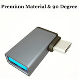 Right Angle Usb C To Usb Adapter(3-Pack), 90 Degree Type C Male To Usb 3.0 Female Converter,Thunderbolt 3 Otg Connector For Macbook Pro/Air, Iphone 15 Pro Max,Galaxy S24/S23/S22