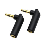 3.5Mm Angle Male To Female Audio Adapter, 90 Degree Right Angle Gold-Plated Trs Stereo Jack Plug Aux Connector Compatible With Headset, Tablets, Mp3 Players, Speakers(2 Pack)
