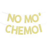 No Mo Chemo! Banner - Cancer Survivor, Cancer Free, Breast Cancer, Beat Cancer, Peace Out Chemo Banner, Cancer Survivor Themed Party Decoration Gold Glitter