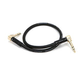 1/4-Inch Trs Male To 1/4-Inch Trs Male Guitar Pedal Patch Cable - 8 Inch - Black, Right Angle Connectors - Premier Series