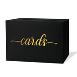 Black Card Box For Party, Gift Cards Box Holder With Gold Foil Design For Wedding Receptions, Bridal & Baby Showers, Graduations, Voting, Donate Money, Retirements, Anniversaries