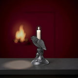 Halloween Candleholder Gothic Decor Black Raven Candlestick Holder, Resin Ornament, Home Desktop Decoration Candle Holder, Christmas Decor, Party Favors, Dense Room Decor (Crow)