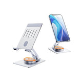 Aluminum Cell Phone & Tablet Stand for Desk,360° Rotating Foldable Mobile Stand,Home Office Desk Accessories Gifts for iPhone 17 16 15 14 Pro Max,