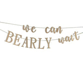 We Can Bearly Wait Baby Shower Decorations Teddy Bear Baby Shower Banner Sign Gender Reveal Neutral Party Garland Nursery Decoration Photo Props (Kraft)