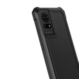 For Tcl 50 Le Case/Tcl K24/K23 Case With Screen Protector,Tcl 50 Le Phone Case Full Body Protection Front Silicone Bumper Frosted Pc Back Military Grade Shock-Absorbent Cover For Tcl K24 T434D Black