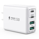 Usb C Wall Charger, 40W 4-Port Usb C Charger Block, Fast Charging Block Dual Port Pd+Qc Wall Plug Multiport Type C For Iphone 16/1514/13/12/11/Pro Max/Xs/Xr/8/7, Ipad, Samsung Phone, Tablet