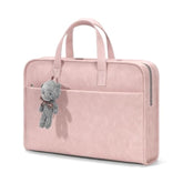 Protective Sleeve Case Bag Compatible With Macbook Pro 16 Inch, 15.6 Inch, Hp, Dell, Acer Aspire, Asus Notebook, Computer Bag With Shoulder Strap,Pocket,Handle, Pink