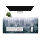 Forest Large Mouse Pad Nature Aesthetic Plants Jungle Trees Gaming Long Xxl Mouse Pad For Women Desk 31.5X11.8 Inches Bddwmn2 (Black)