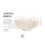 Ivory White Chiffon Silk Ribbon 1" X 21 Yd Fringe Fabric Package (3 Rolls * 7 Yd) For Wedding Invitations Bridal Bouquets Decorations Gifts Wrapping & Bow Making Cream