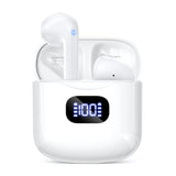 Wireless Earbuds Bluetooth 5.3, 40H Playtime, LED Case, IPX7, Mic, White