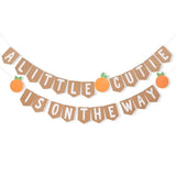 Welcome Baby Party Decorations - A Little Cutie Is On The Way Banner,Orange Themed Gender Reveal Banner,Little Cutie Birthday Party Decorations,Cutie Orange Hanging Banner Photo Props