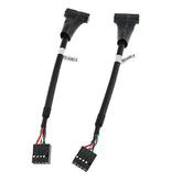 Usb Header Cable 2Pcs 6Inch Usb 3.0 19 Pin Male To Usb 2.0 9 Pin Female Motherboard Cable Adapter Converter Black