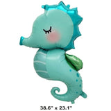 3Pcs Sea Horses Party Balloons Under The Sea Animals Ocean Creature Mylar Balloon For Kids Birthday Decorations Summer Party Suppliers