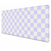 Pastel Purple Checkered Desk Mat, Aesthetic Pink Pattern Office Decor Extra Large Mouse Pad, Laptop Pad Mat, Game Mat, 35.4 X 15.7 In