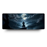 Gaming Mouse Pad, Moonlit Samurai Extra Large Desk Mat (31.5X11.8In)