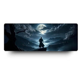 Gaming Mouse Pad, Moonlit Samurai Extra Large Desk Mat (31.5X11.8In)