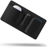 3-Pocket Storage Pouch, Adhesive Laptop Accessory Organizer, For Portable Hdd, Ssd, Usb Drive, Mouse, Cables - Black