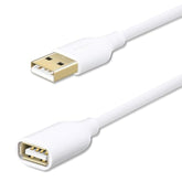 White Usb Extension Cable 10Ft Extender Cord Type A Male To Female Extension Cord With Usb Ports For Flash Drive/Hard Drive/Mouse/Printer/Webcam