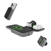 Teton 3 In 1 Wireless Charger With 5000Mah Power Bank,15W Qi2 Foldable Wireless Charging Station For Multiple Devices,Magsafe Travel Charger Stand For Iphone 16/15/14/13 Apple Watch & Airpods