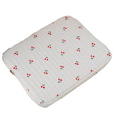 Cute Cherry Floral Laptop Sleeve Y2K Preppy Carrying Laptop Bag Cover Girly Coquette Puffy Quilted Tablet Liner Pouch (Cherry,11 Inch)