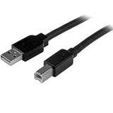 StarTech.com 15m / 50 ft Active USB 2.0 A to B Cable - Long 15 m USB Cable - 50 ft USB Printer Cable - 1x USB A (M), 1x USB B (M) - Black, TAA (USB2HAB50AC)