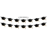 Pre-Strung Graduation Banner Decoration - No Diy - Grad Hats Party Banner - Pre-Strung On 8 Ft Strands - Congrats Class Of 2025 Graduation Party Decorations. Did We Mention No Diy