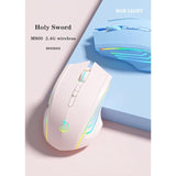 M800 Single-Mode Wireless Battery Level Display Mouse, 2.4G Wireless, 2400 Dpi Optical Sensor, Rgb Lighting, 6 Programmable Buttons, 135Hr Battery Life (Pink)