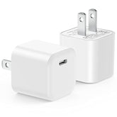 Usb C Charger Block, 2-Pack Mini Usbc Pd Fast Charging Cube C Box Charger Type C Charging Block Travel Wall Plug Power Adapter For Iphone 16E 16 15 14 13 12, Ipad Pro Air Mini, Airpods, Iwatch