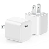 Usb C Charger Block, 2-Pack Mini Usbc Pd Fast Charging Cube C Box Charger Type C Charging Block Travel Wall Plug Power Adapter For Iphone 16E 16 15 14 13 12, Ipad Pro Air Mini, Airpods, Iwatch
