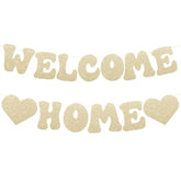 Pre-Strung Welcome Home Banner - Gold Glitter Welcome Back Home Decorations Sign, Housewarming, Homecoming, & Military Return Party Decor