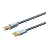 Monolith Usb Digital Audio Cable - Usb Type-A To Usb Type-B, Gold-Plated Connectors, 22Awg, 2 Meter, Gray