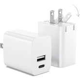 Usb C Wall Charger Block 20W, 2-Pack Dual Port Wall Charger Adapter With Foldable Plug, Fast Charger For Iphone 15/15 Pro/14/14 Pro Max/13, Galaxy, Ipad, Google Pixel, Samsung Galaxy