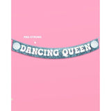 Dancing Queen Fringe Banner - Iridescent & Blue Fringe, 5 Ft. | Disco Bachelorette Decorations, 70S Backdrop, Groovy Birthday Party, Boogie Bach Backdrop