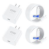 Iphone 16 Pro Max Charger Fast Charging, 45W Usb C Iphone 16 Super Fast Charger Block With 10Ft Long Type C Charging Cable Cord For Iphone 16/16 Pro/16 Pro Max/16 Plus/15/15 Pro Max/15Pro/Plus/S25